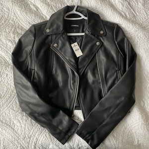 Express faux leather moto biker jacket